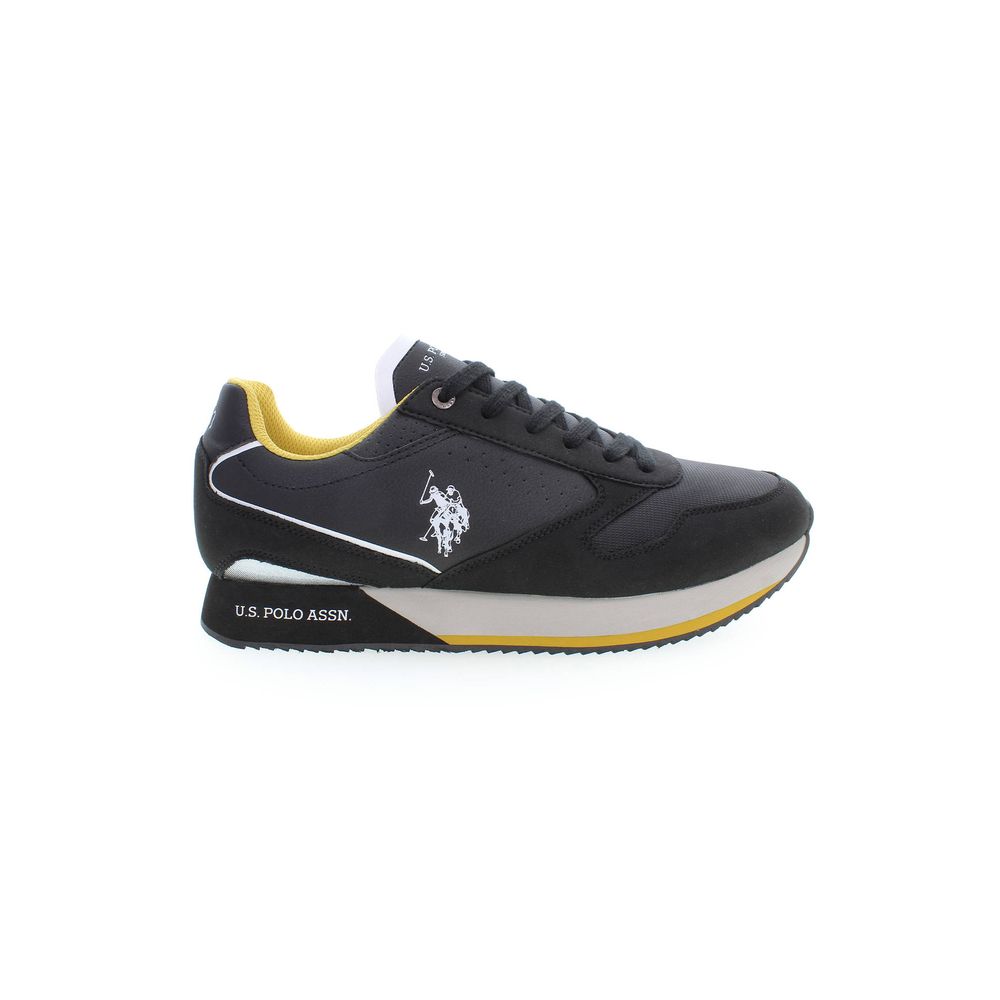 U.S. POLO ASSN. حذاء رياضي رجالي من البوليستر الأسود