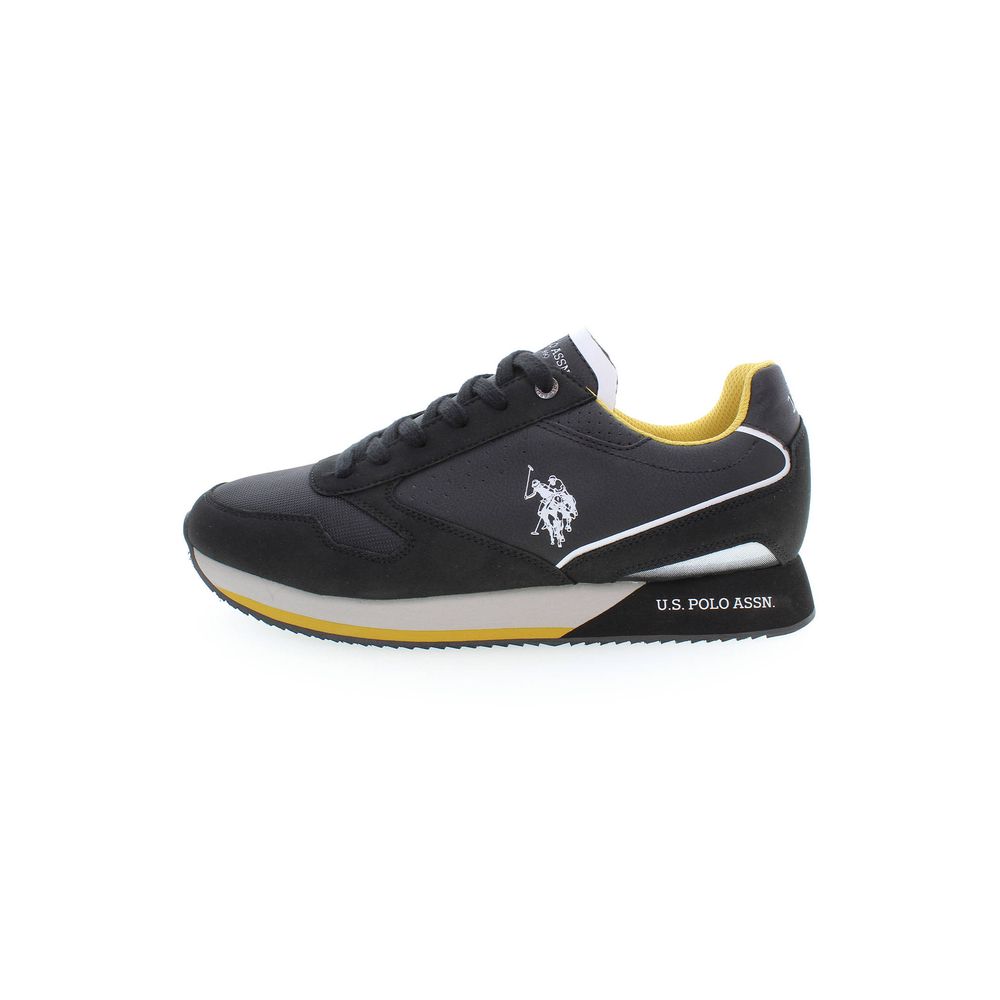 U.S. POLO ASSN. حذاء رياضي رجالي من البوليستر الأسود