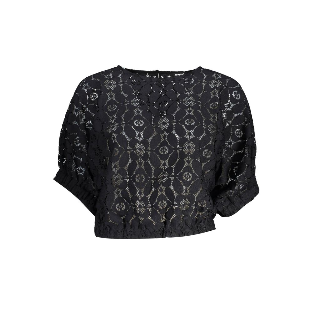 بلوزة نسائية سوداء من البوليستر من Desigual