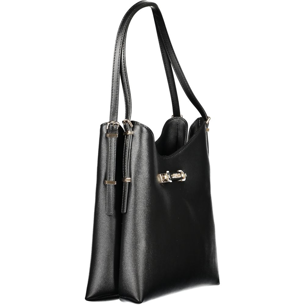 حقيبة يد نسائية من البولي يوريثان سوداء من Guess Jeans