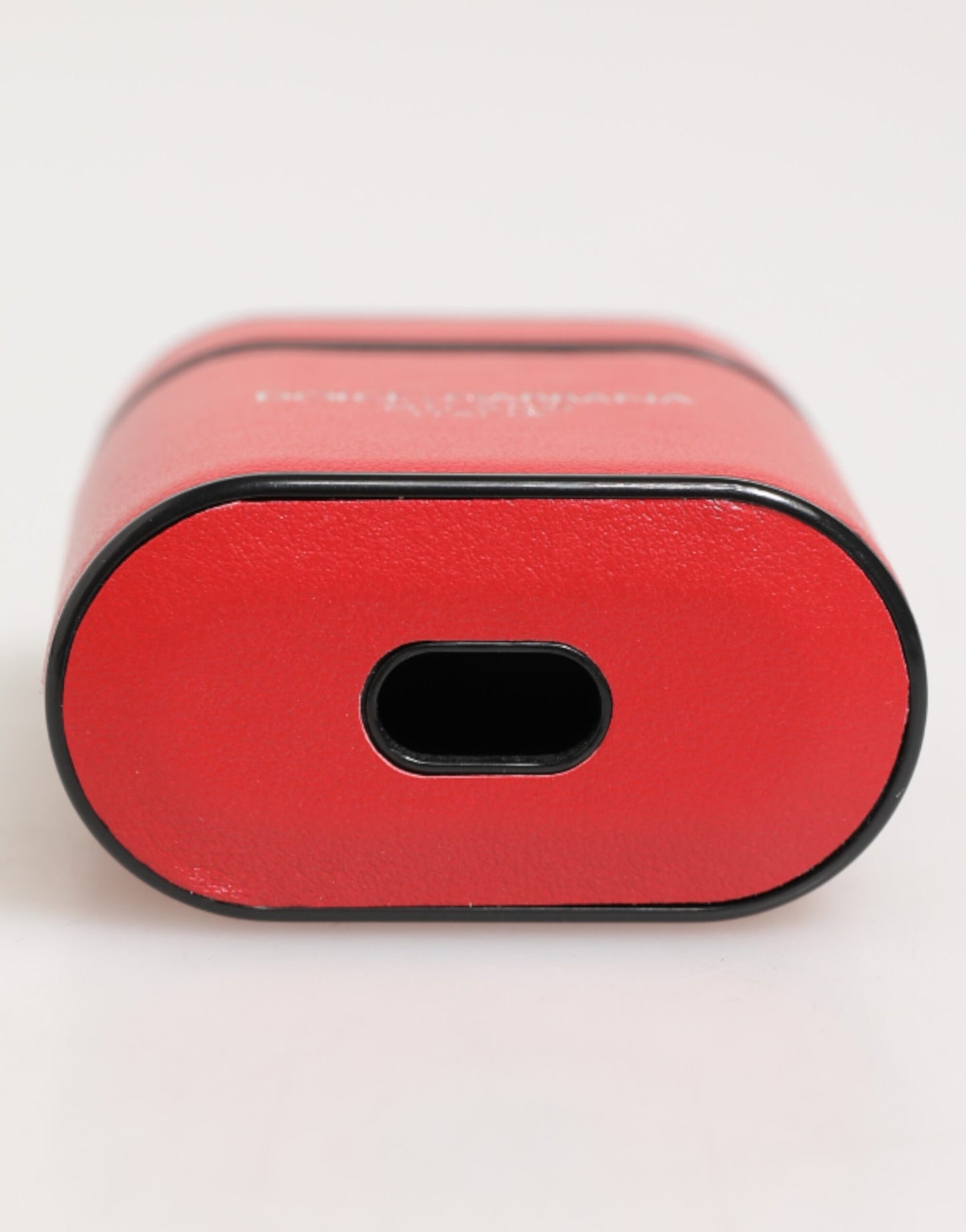 جراب إيربودز من دولتشي آند غابانا أحمر وأبيض من جلد العجل بشعار Flip Holder