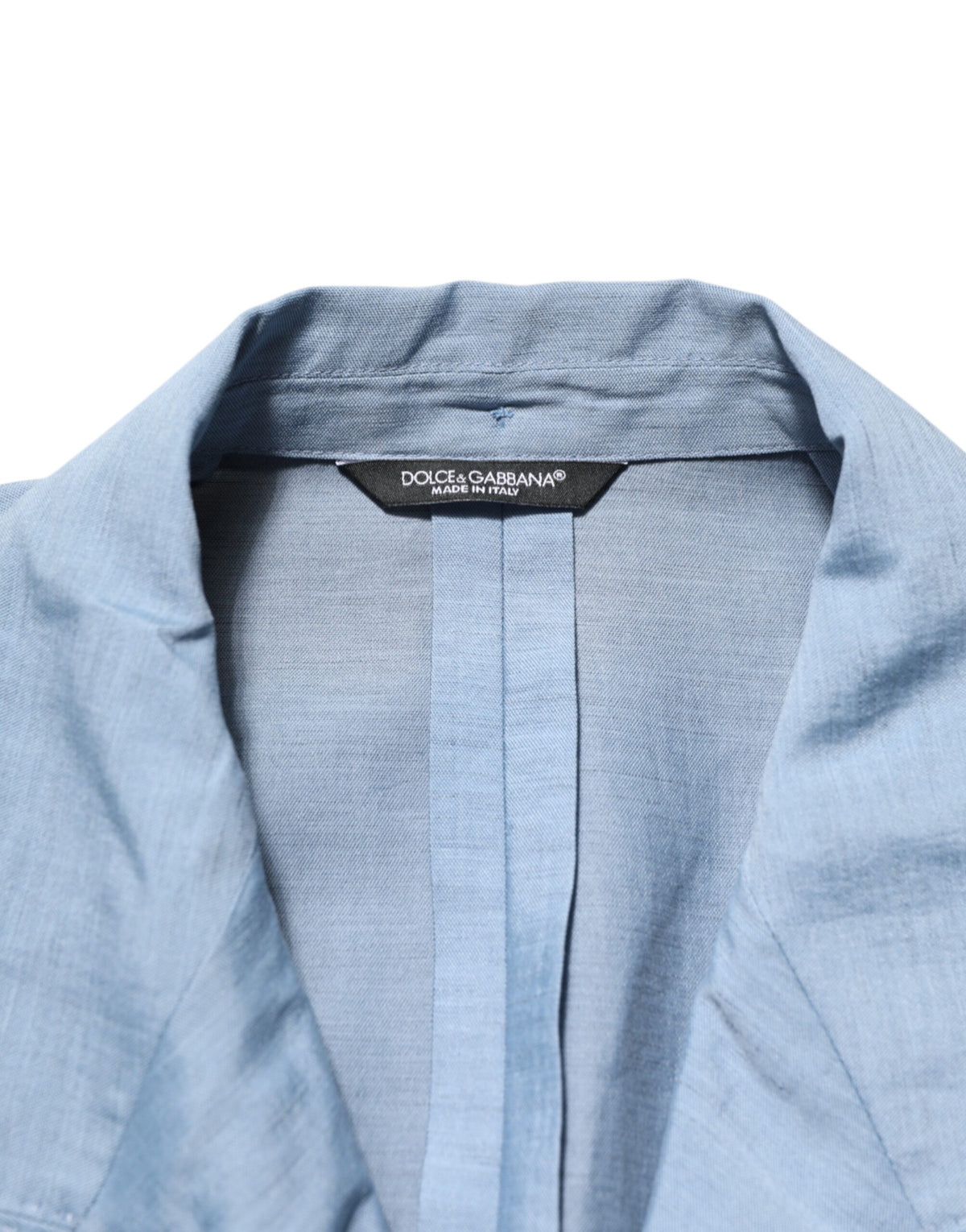 جاكيت بليزر رجالي مزدوج الصدر من الكتان Dolce & Gabbana Light Blue