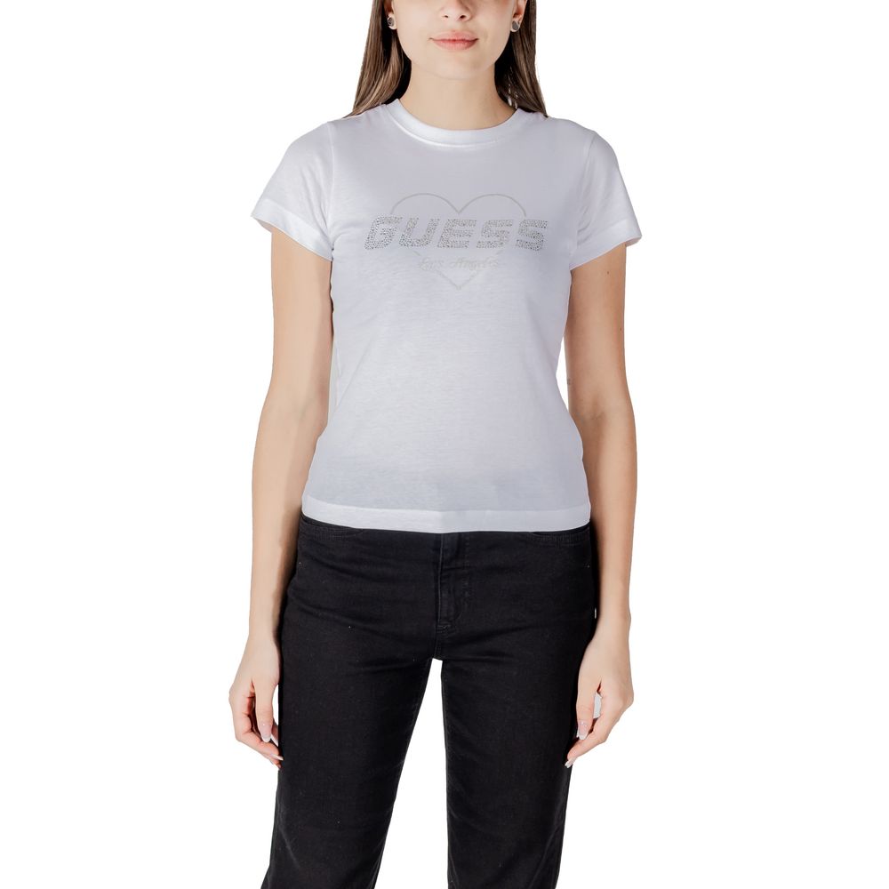 تي شيرت Guess Active أبيض قطني