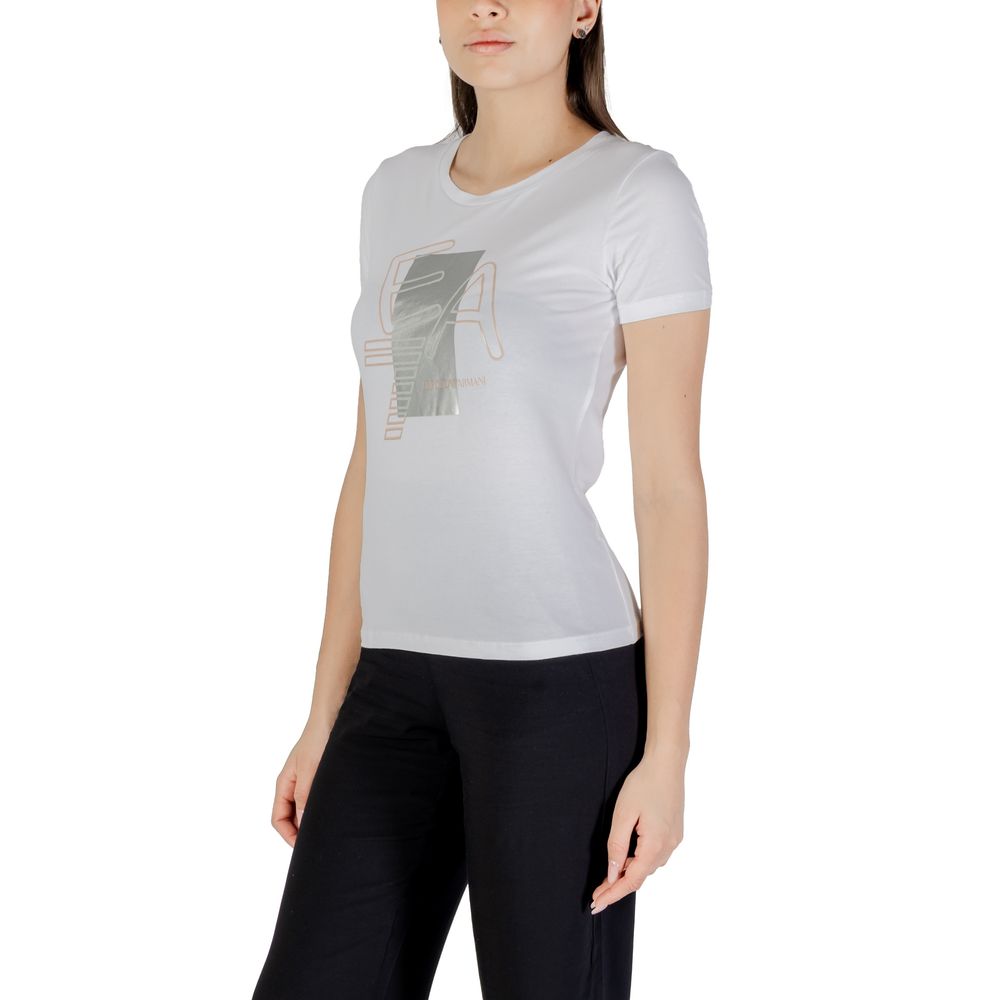 تي شيرت EA7 Emporio Armani قطن أبيض