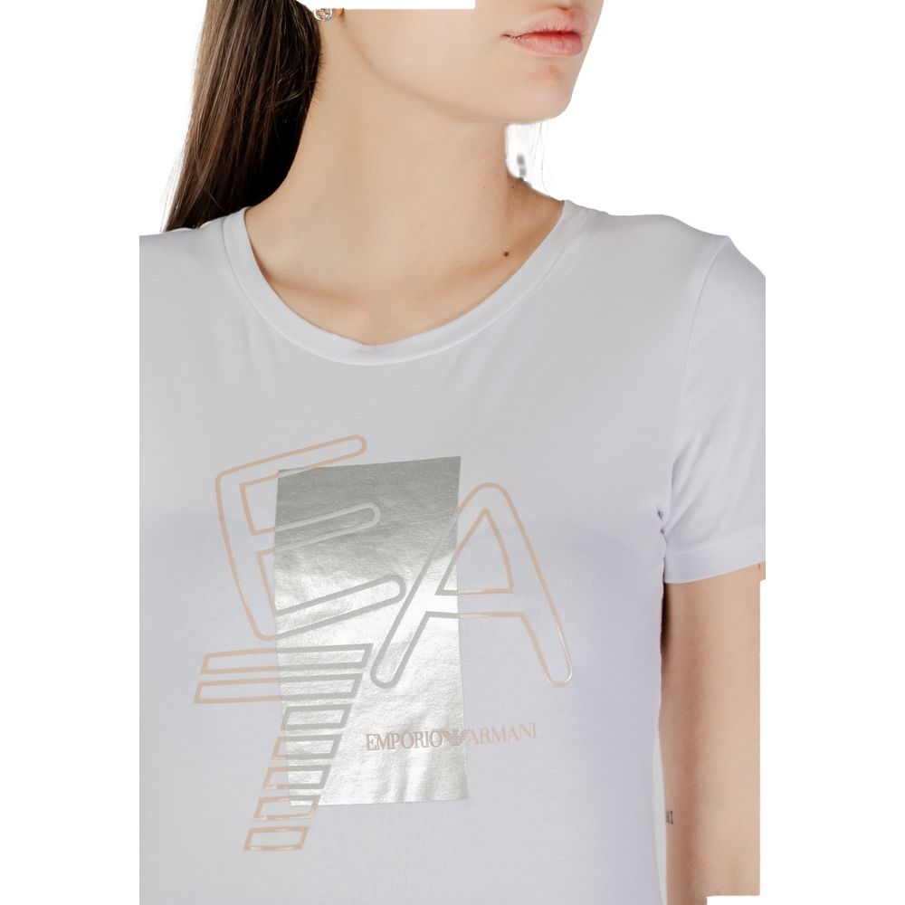 تي شيرت EA7 Emporio Armani قطن أبيض