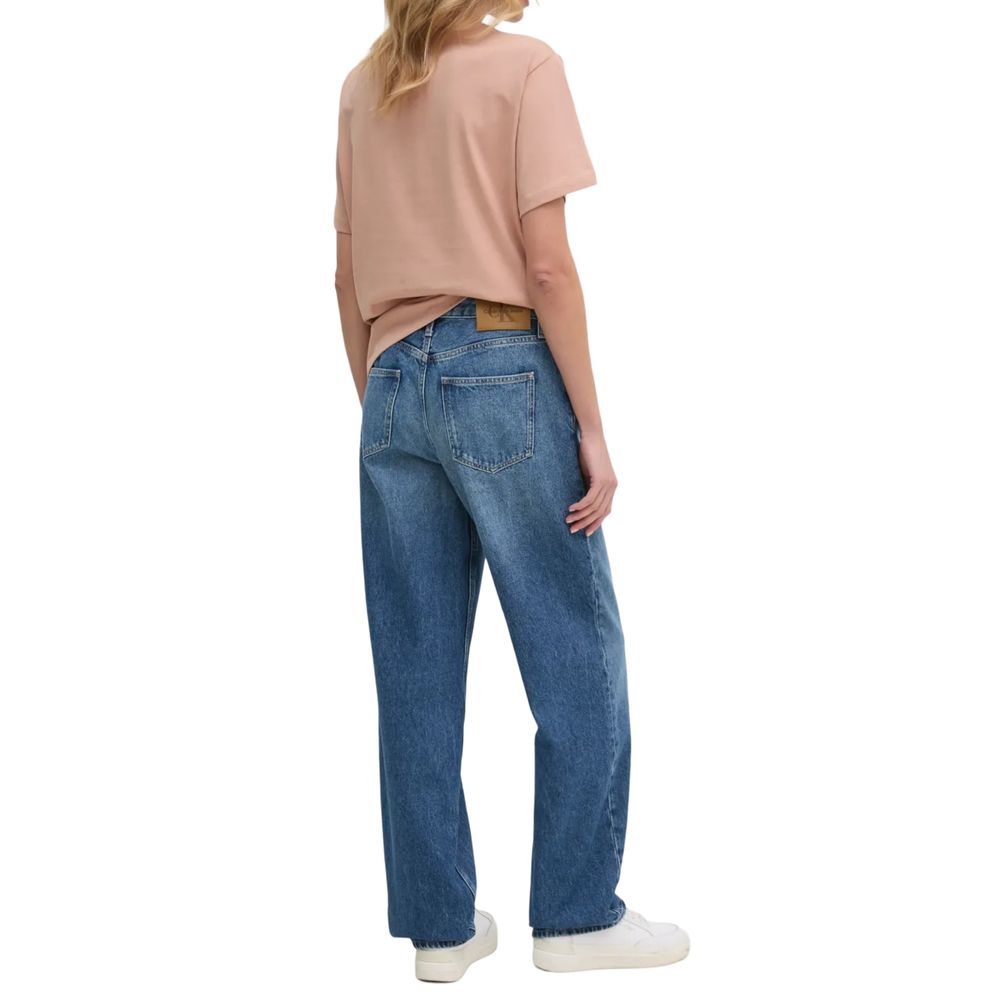 بنطلون جينز Calvin Klein Jeans Mom من القطن باللون الأزرق