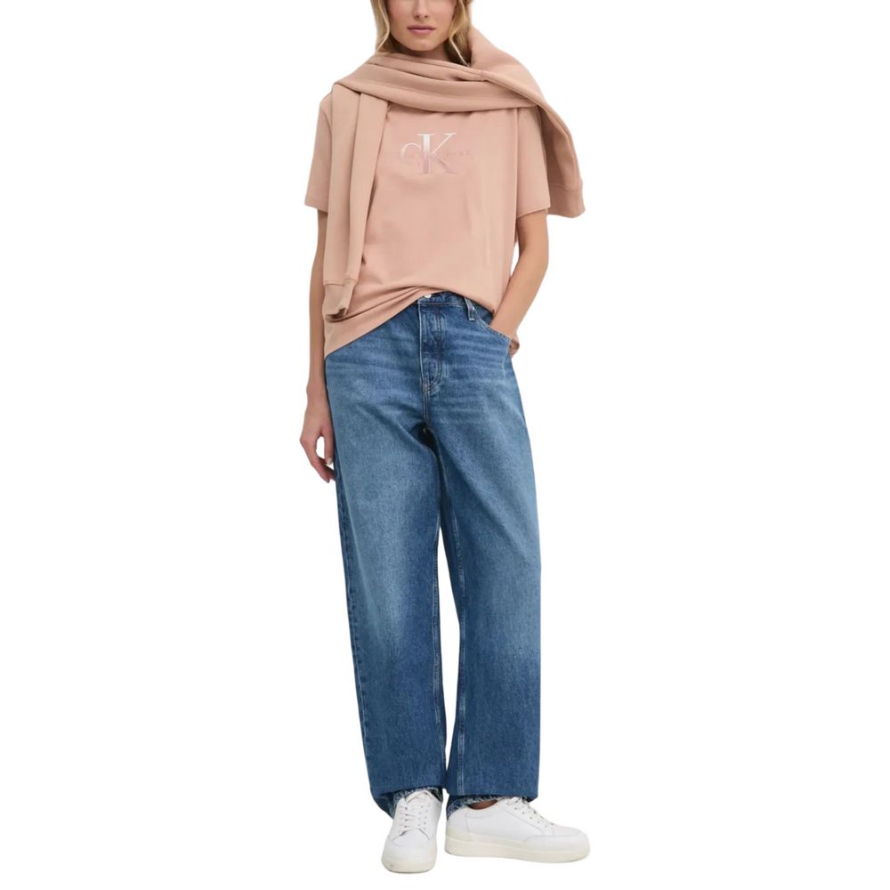 بنطلون جينز Calvin Klein Jeans Mom من القطن باللون الأزرق