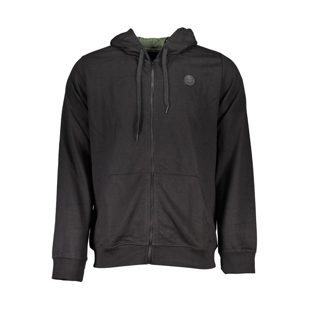Gianmarco Venturi Black Cotton Men's Hooded Sweatshirt
