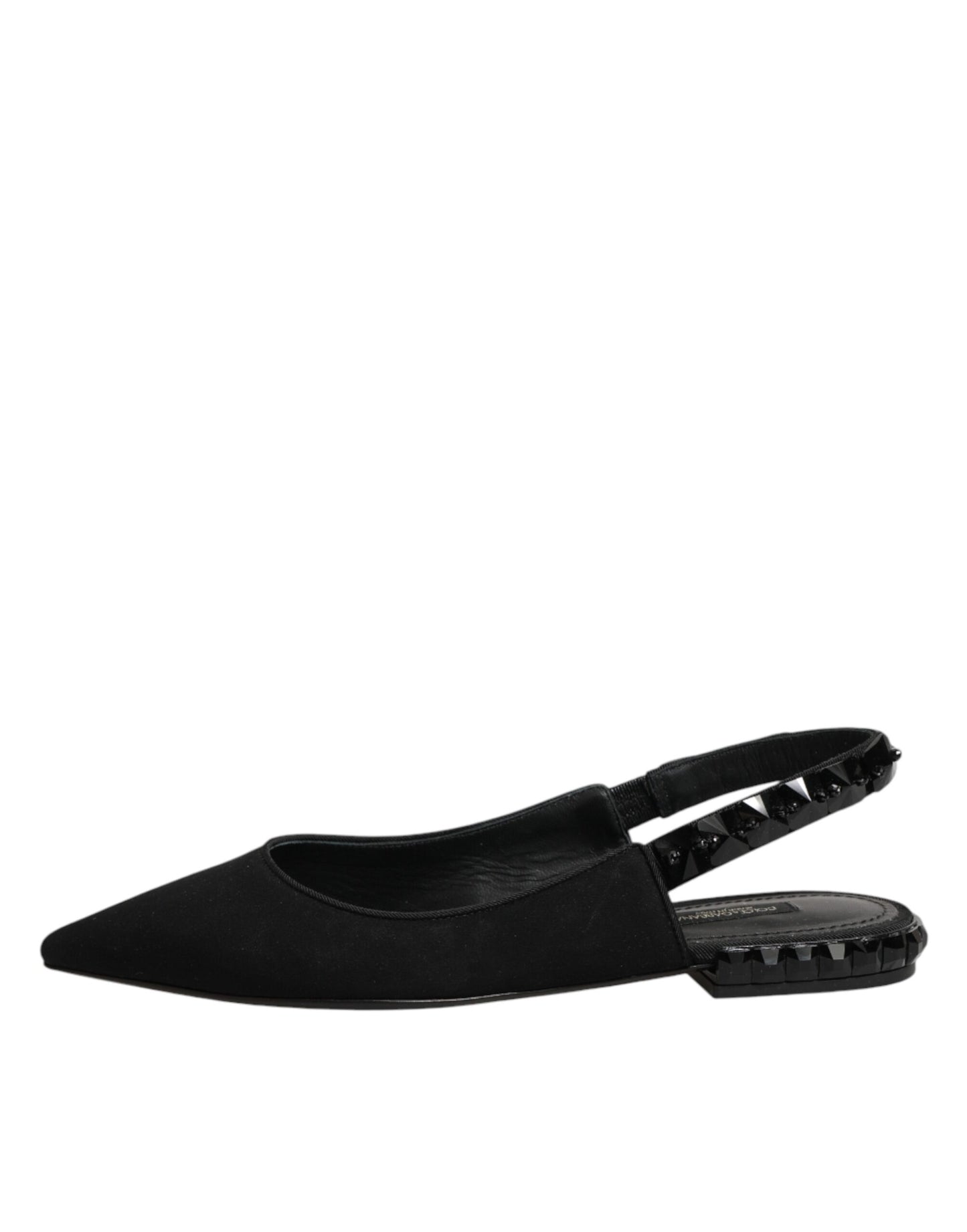حذاء دولتشي آند غابانا Slingback من الكريستال الأسود والشرموز