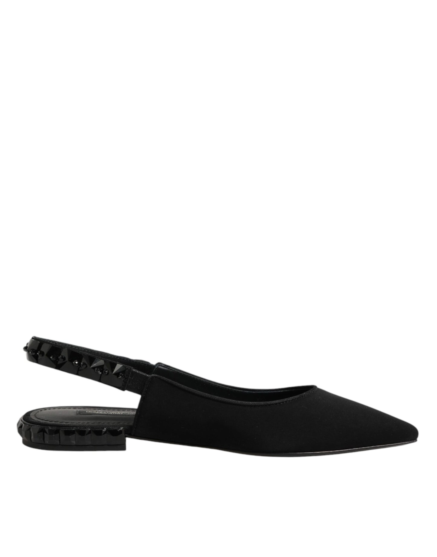 حذاء دولتشي آند غابانا Slingback من الكريستال الأسود والشرموز