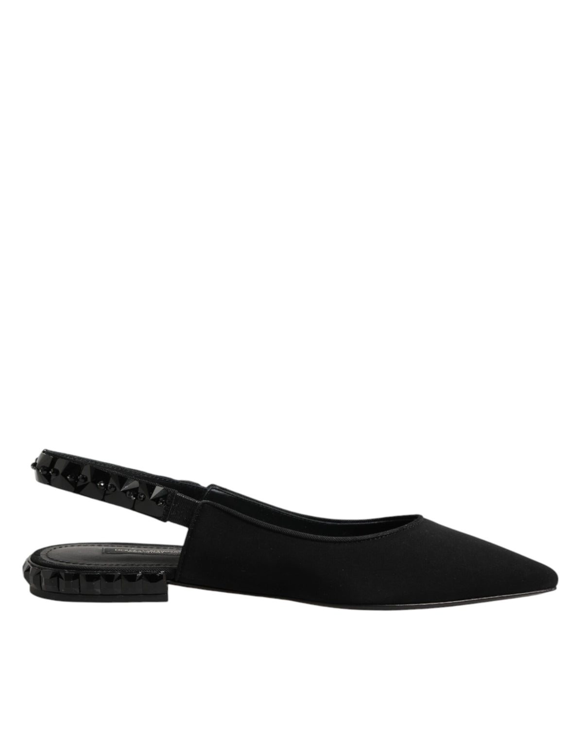 حذاء دولتشي آند غابانا Slingback من الكريستال الأسود والشرموز