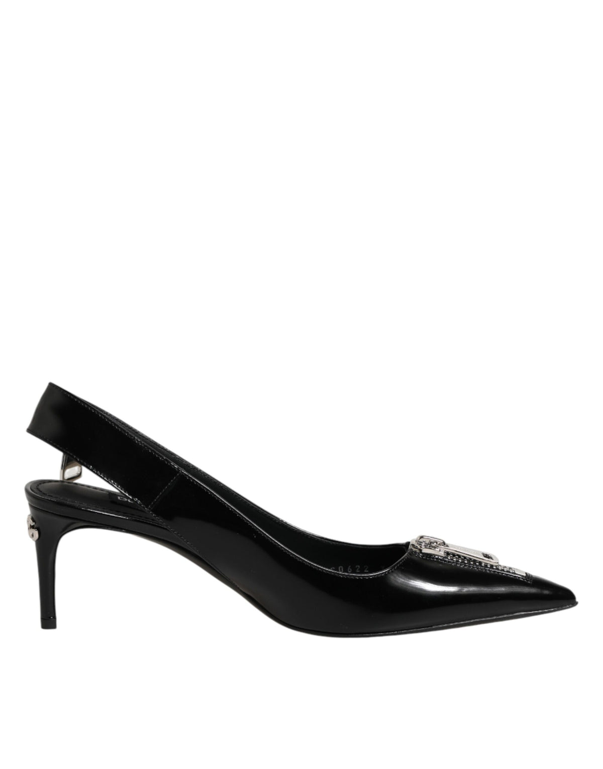 حذاء دولتشي آند غابانا بكعب عالٍ ومفتوح من الخلف من الجلد الأسود بسحاب