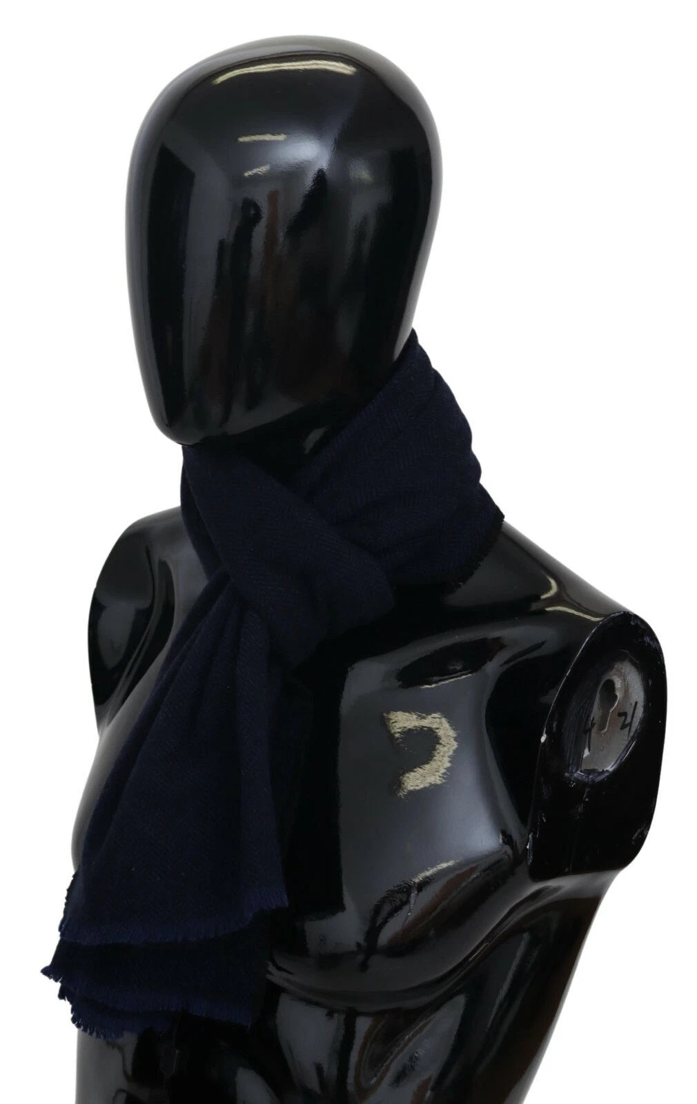 وشاح رقبة للجنسين من الصوف الأزرق الداكن من إم ميسوني مع شراشيب وشعار