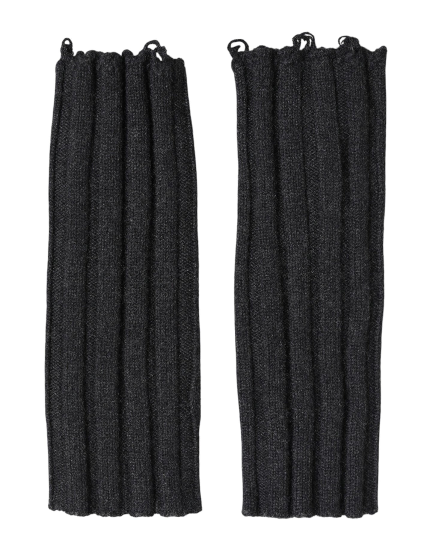 Dolce & Gabbana Dark Gray Virgin Wool Knitted Fingerless Gloves