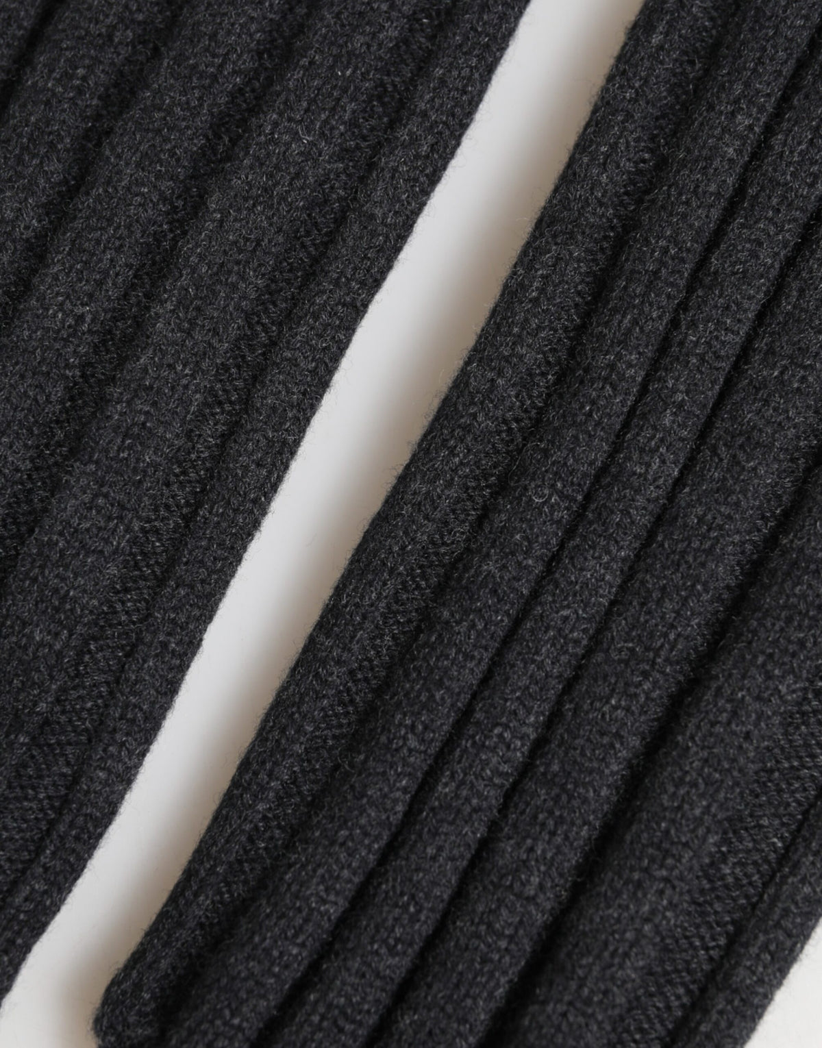 Dolce & Gabbana Dark Gray Virgin Wool Knitted Fingerless Gloves