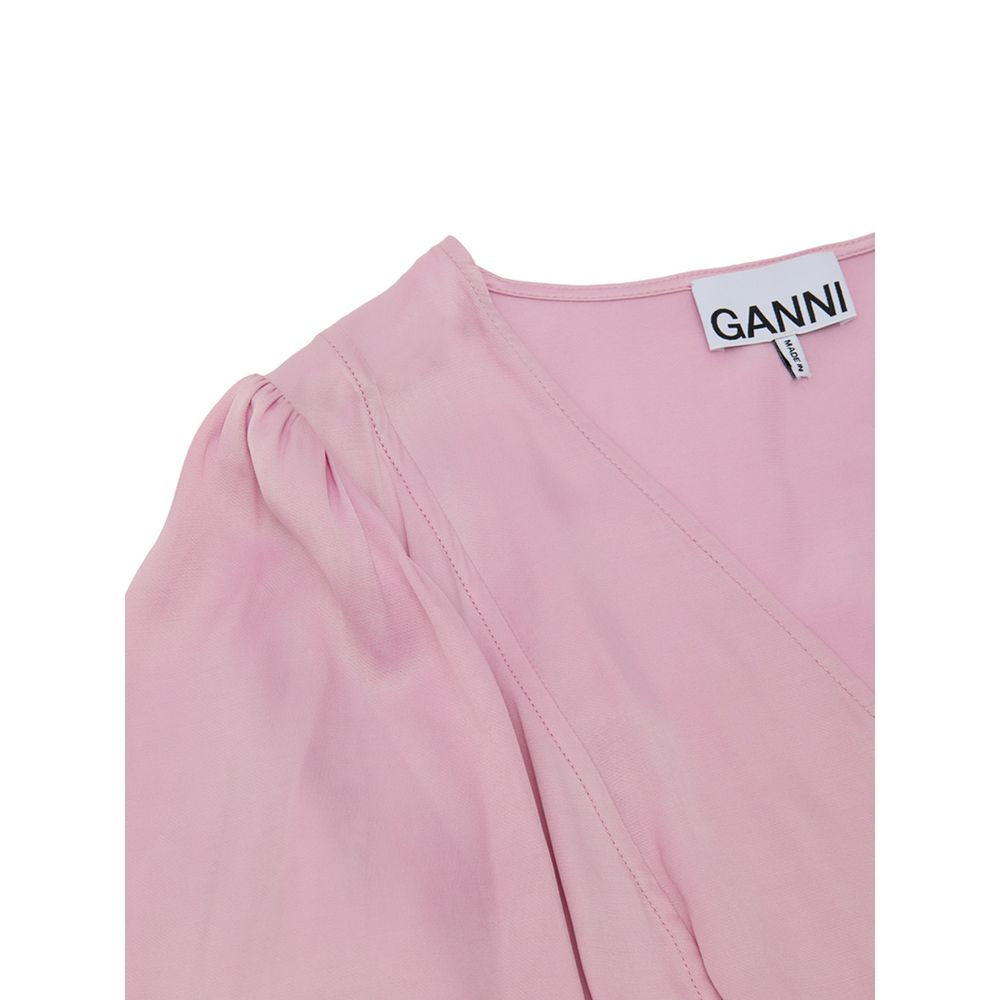 قمصان تانك ساتان وردية من Ganni