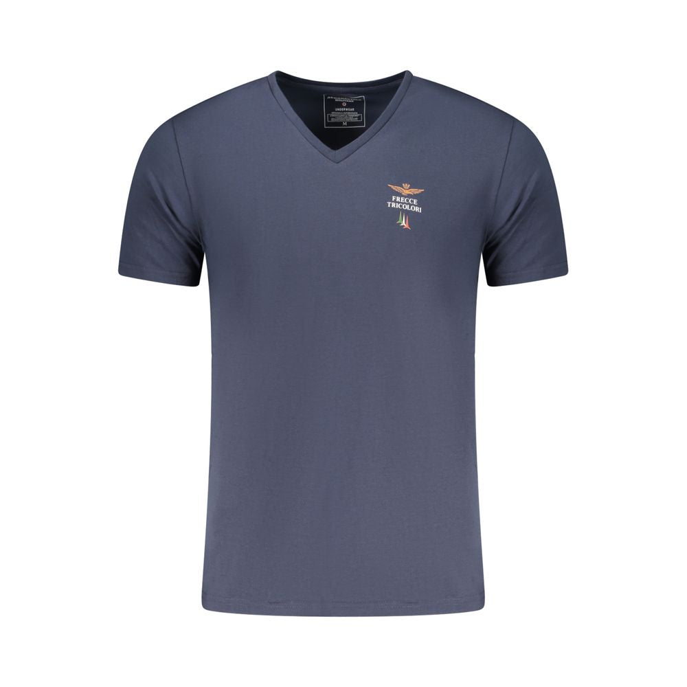 تي شيرت رجالي من القطن الأزرق من Aeronautica Militare