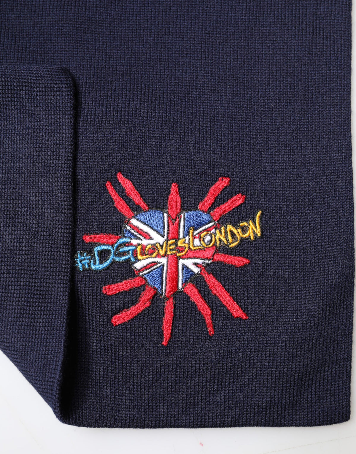 وشاح للرقبة D&G Loves London من الصوف الأزرق من دولتشي آند غابانا