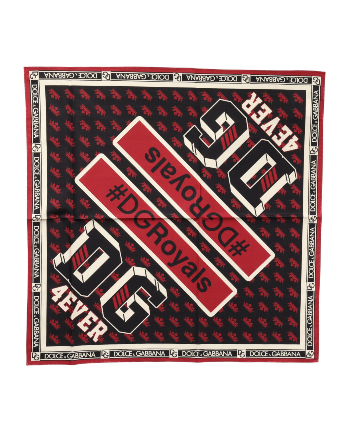 وشاح دولتشي آند غابانا متعدد الألوان #DGRoyals مربع 50 سم × 49.5 سم