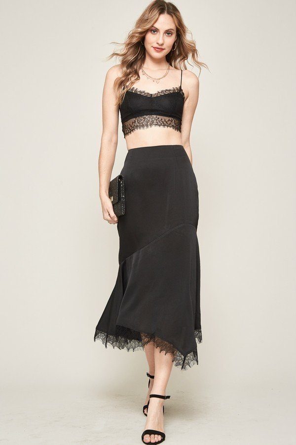A Solid Woven Midi Women Skirt