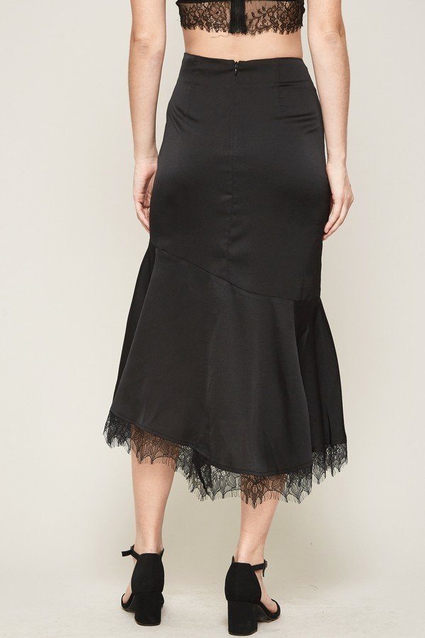 A Solid Woven Midi Women Skirt