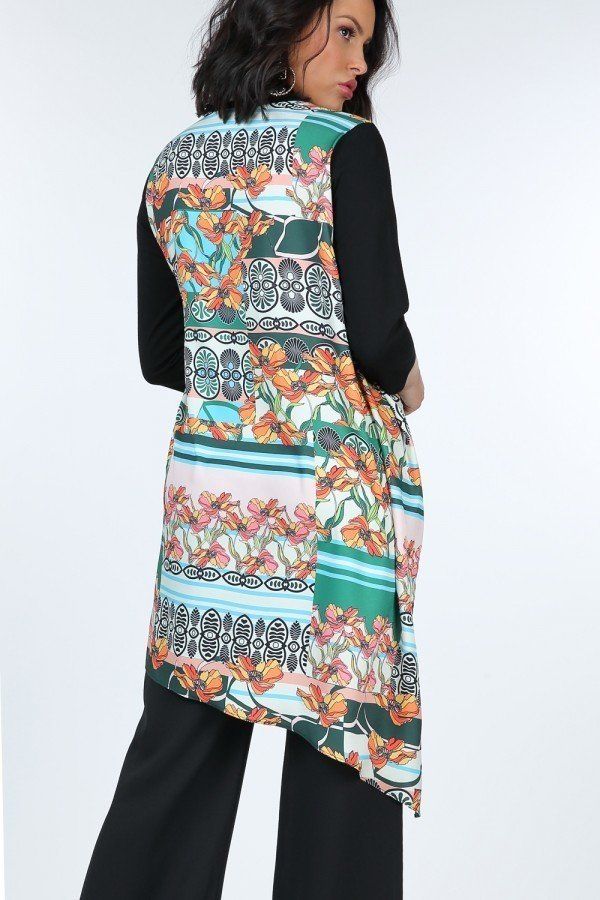 Asymmetrical Print High Low Women Top