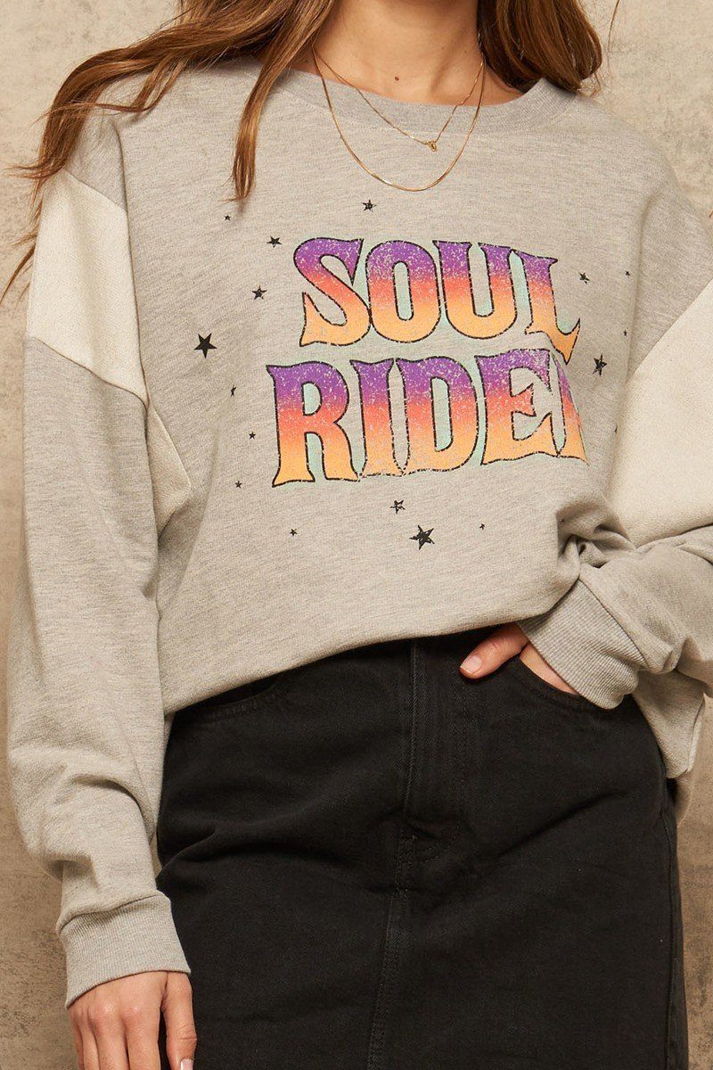 A French Terry Knit Graphic Women Sweatshirt