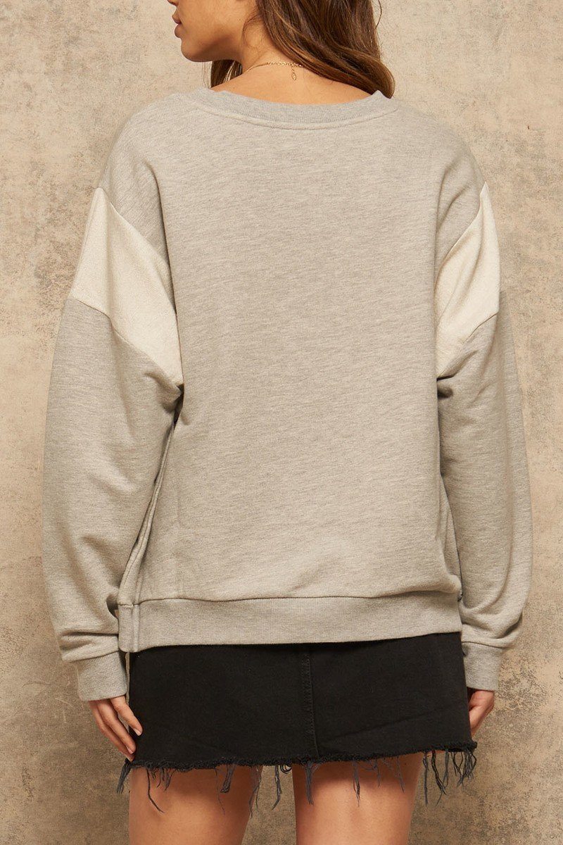 A French Terry Knit Graphic Women Sweatshirt