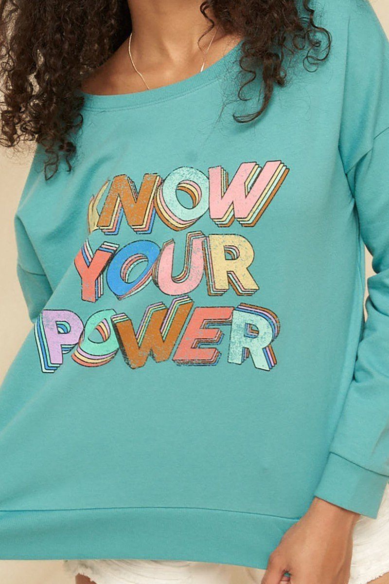 A Mineral Washed French Terry Graphic Women Sweatshirt