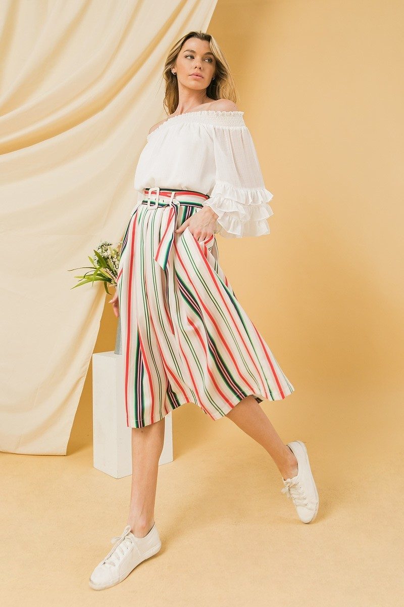 A Woven Midi Women Skirt