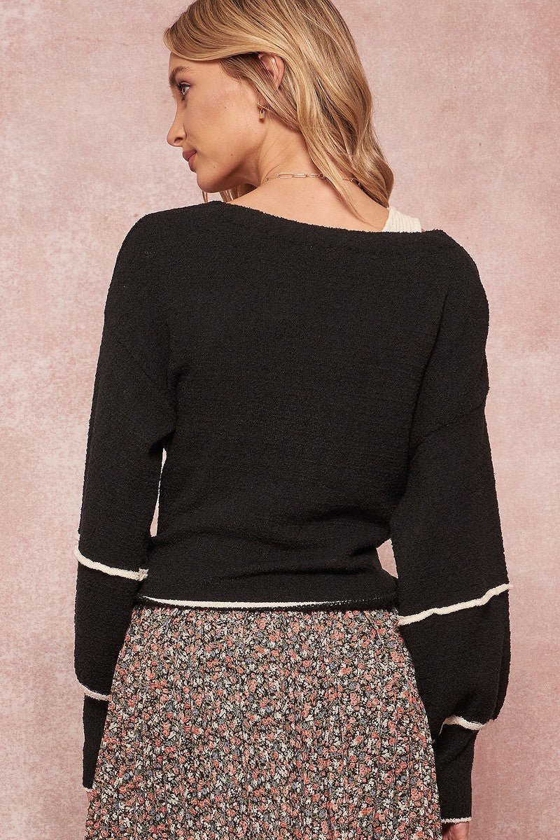A Textured Knit Cardigan Women Sweater