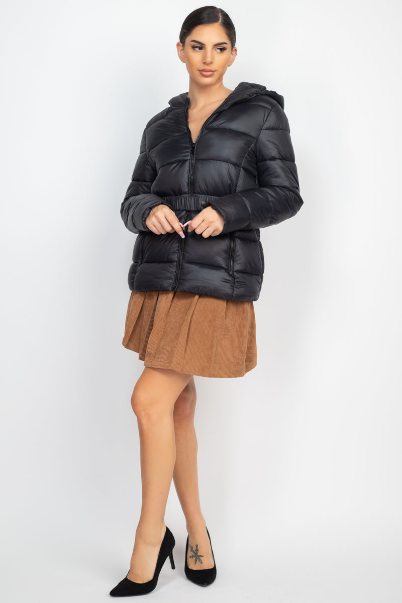 A-line Corduroy Pleated Mini Women Skirt