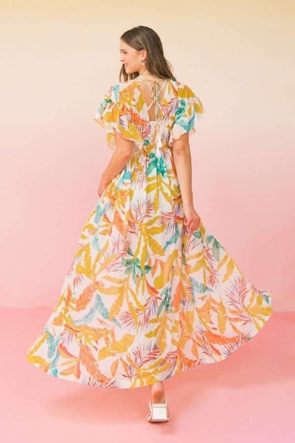A Printed Woven Maxi Women Cover Up