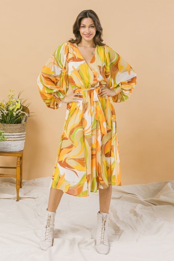 A Printed Woven Midi Women Dress