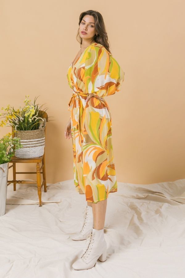 A Printed Woven Midi Women Dress