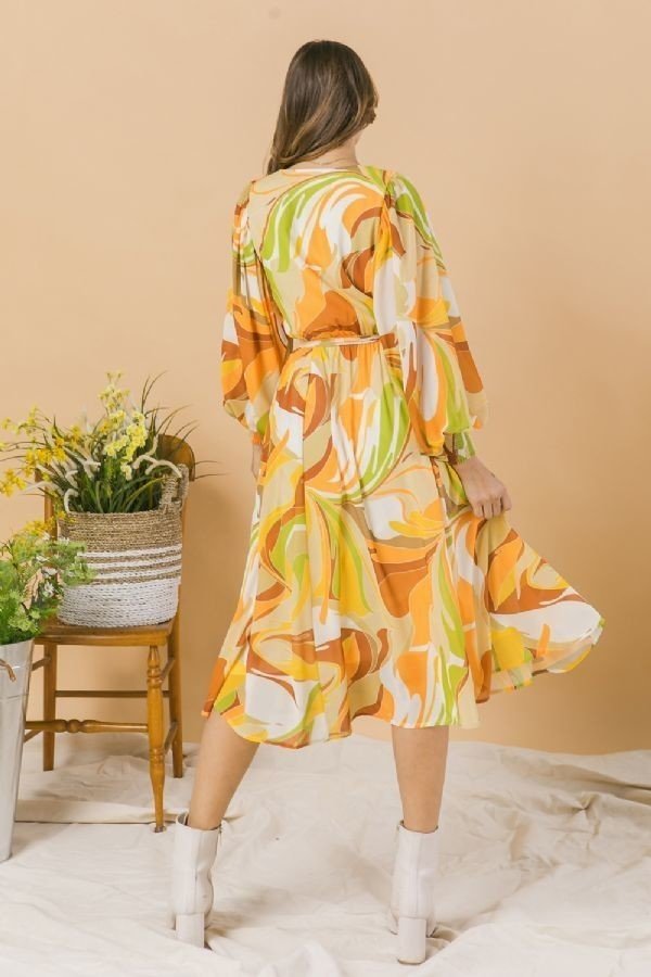 A Printed Woven Midi Women Dress