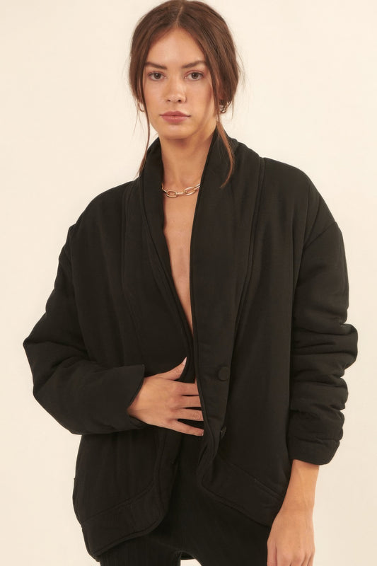 A Solid Woven Women Jacket