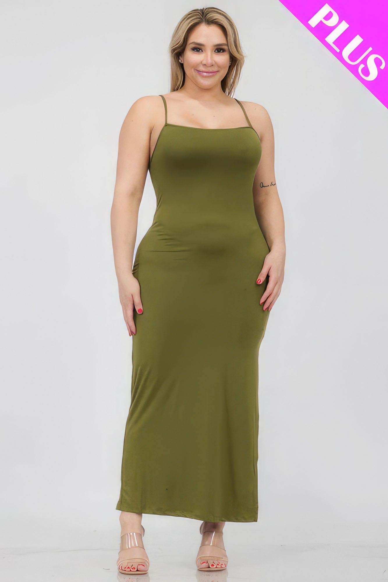 Crisscross Back Split Thigh Maxi Dress Plus