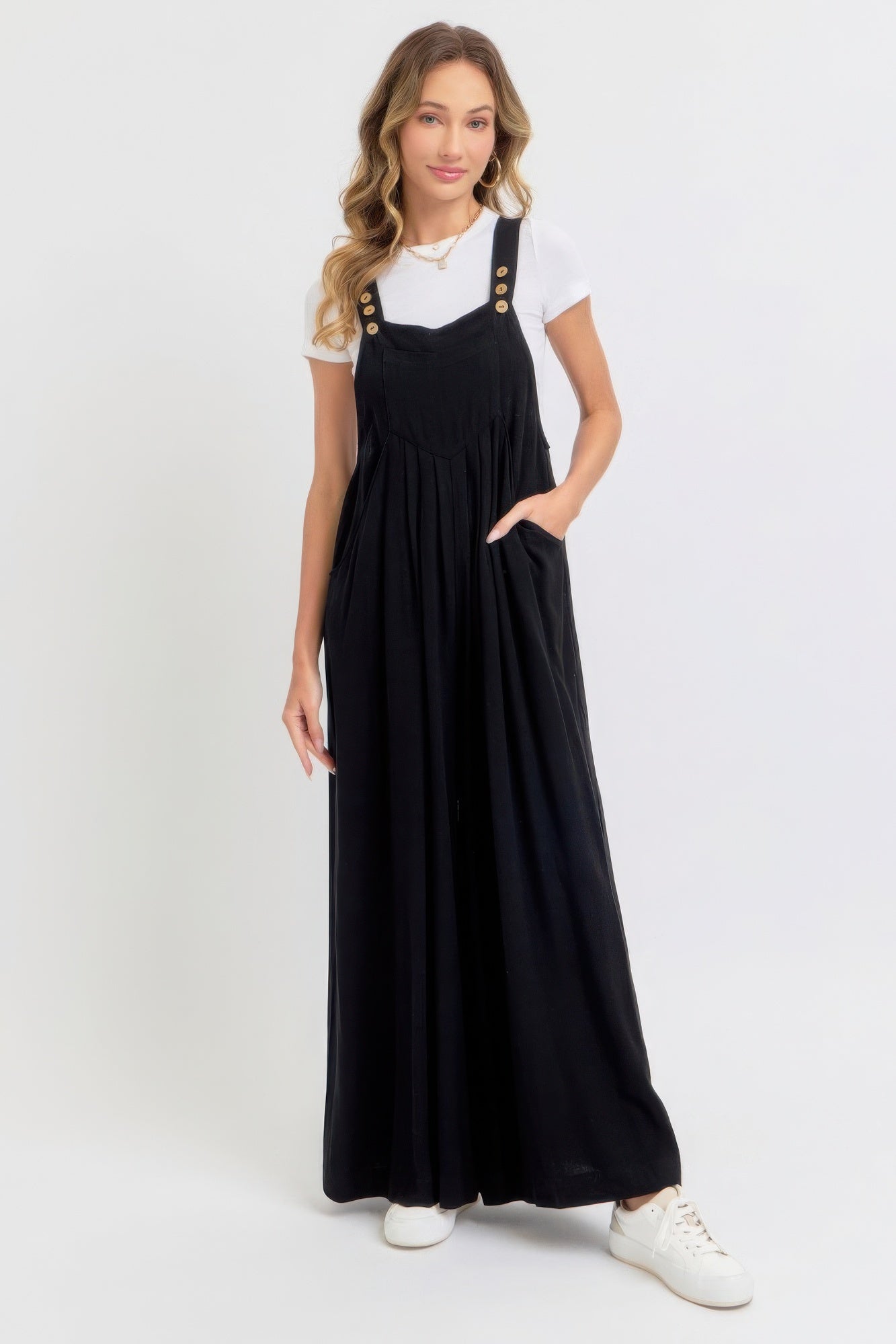 Adjustable Strap Overall Wide Leg Women Jumpsuit