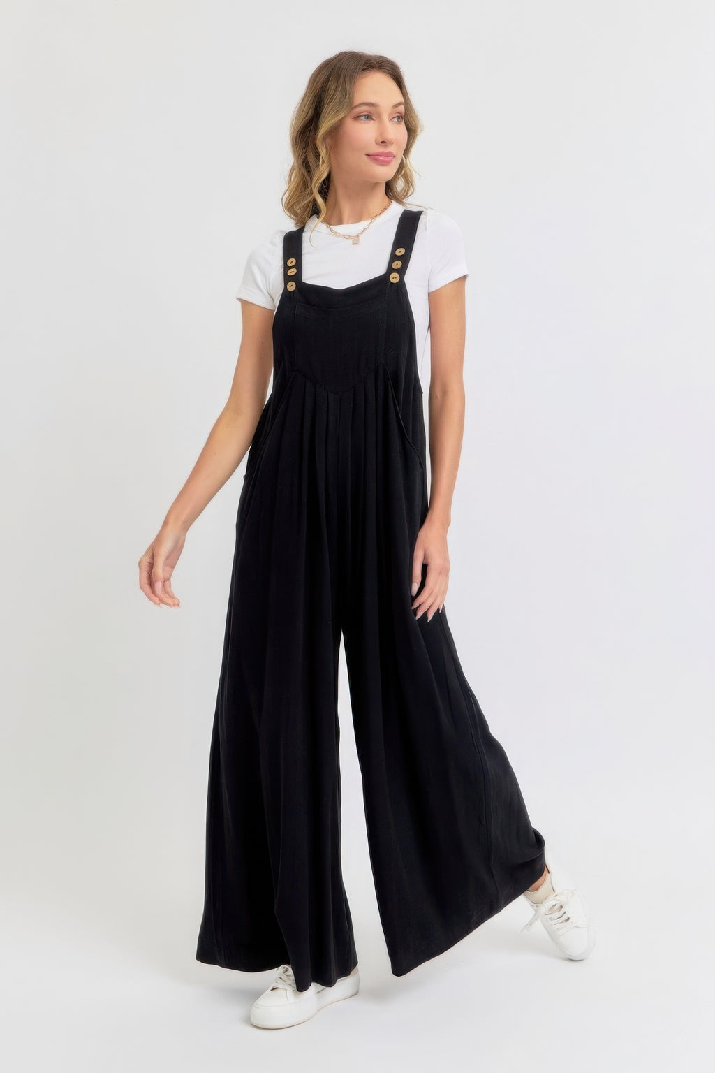 Adjustable Strap Overall Wide Leg Women Jumpsuit