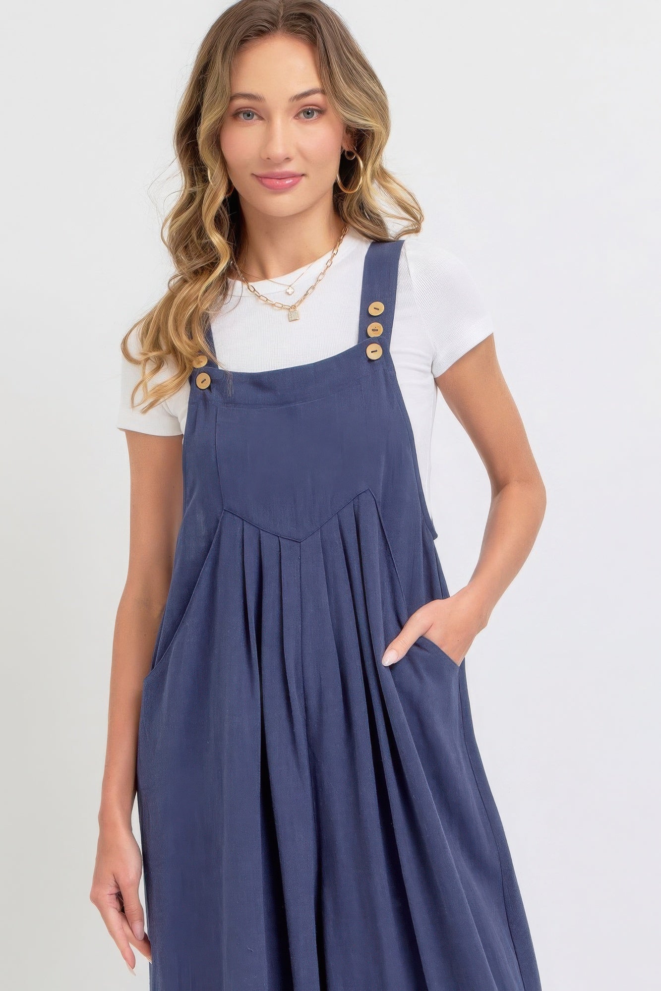 Adjustable Strap Overall Wide Leg Women Jumpsuit