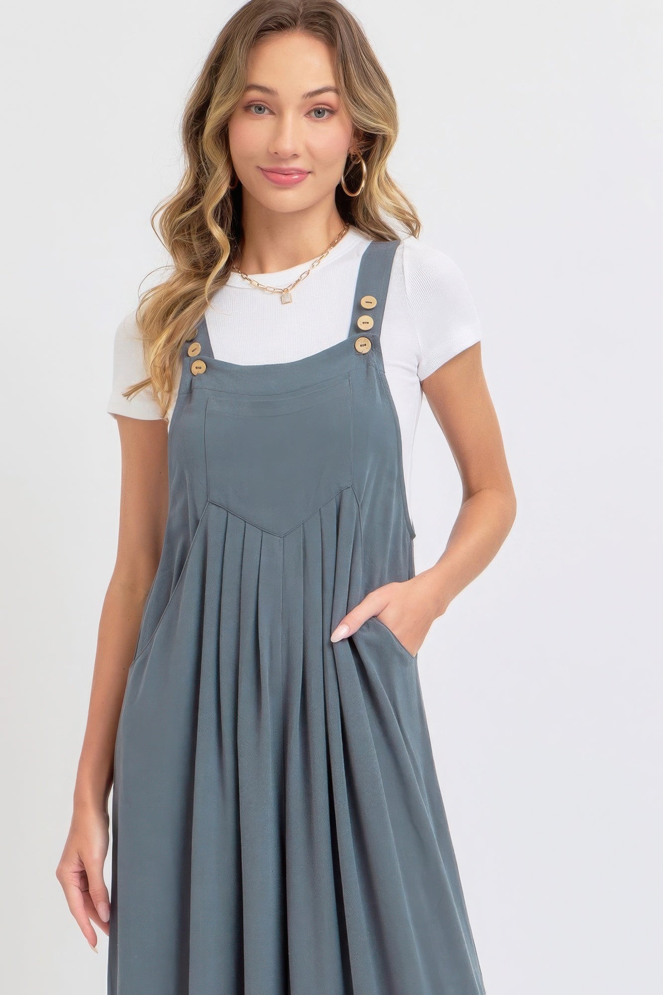Adjustable Strap Overall Wide Leg Women Jumpsuit
