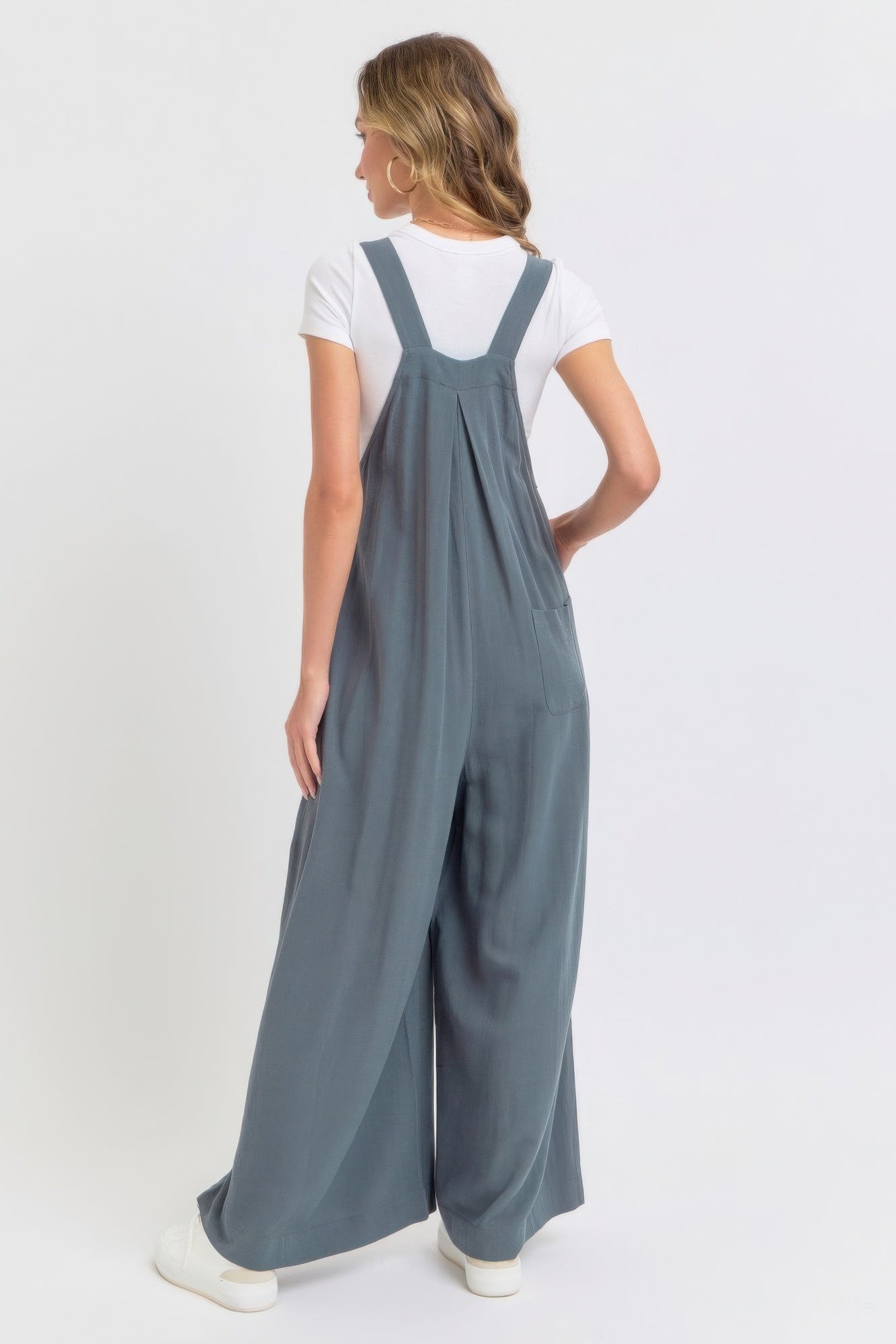 Adjustable Strap Overall Wide Leg Women Jumpsuit