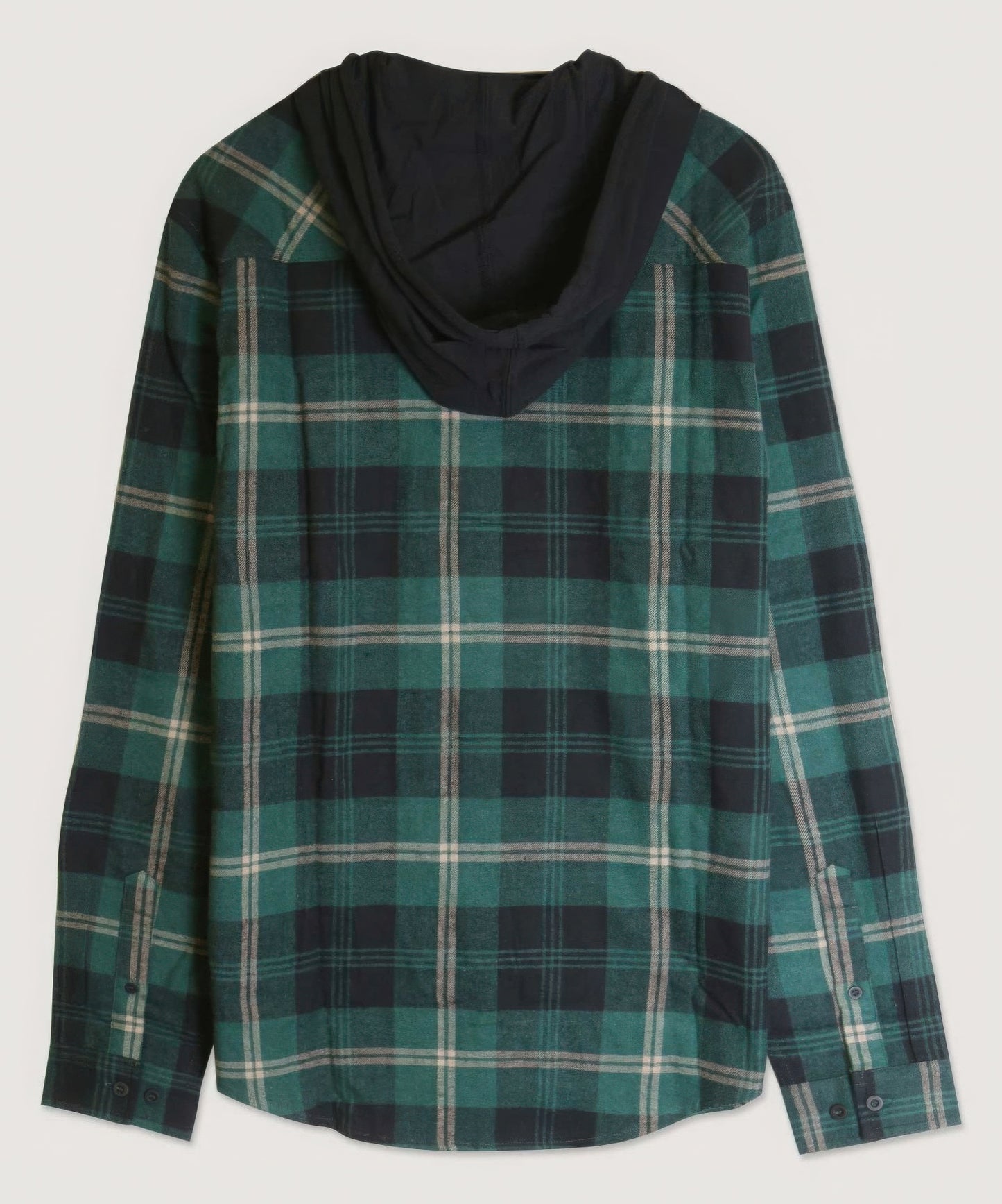 Contrast Pocket Plaid Hooded Shirt Man